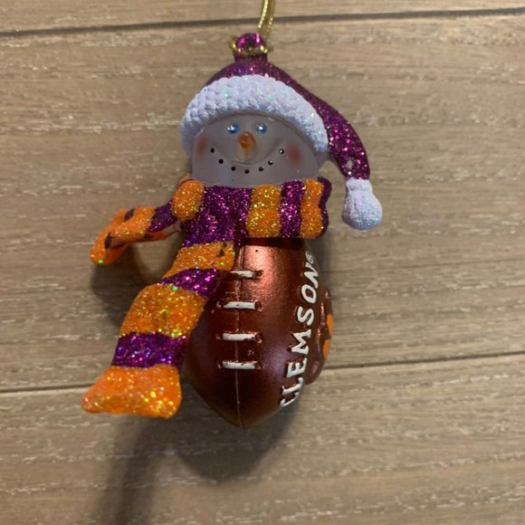 NCAA Clemson Tigers Football Snowman Ornament - Picture 3 of 3